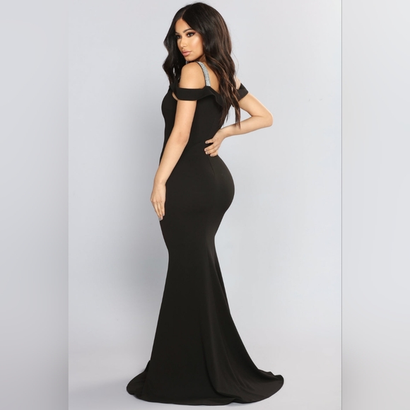 RHINESTONE DRESS - BLACK SZ LARGE - Picture 4 of 8